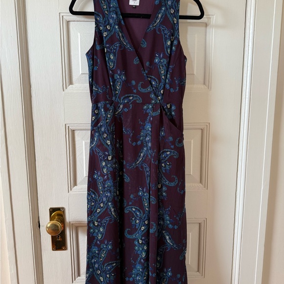 CAbi Treasure Blue and Purple Paisley Midi Dress - Picture 2 of 8